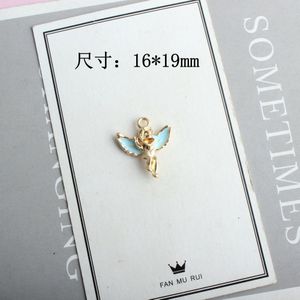 10 Stks/partij Mode Kerst Angel Charms Voor Sieraden Maken Emaille Goud Kleur Tone Diy Handgemaakte Sieraden Accessoires