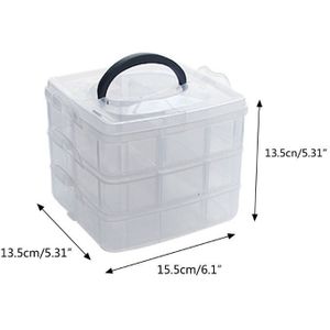 Transparant Draagbare Grote Sieraden Organizer Storage Box Container Case Display N23 20