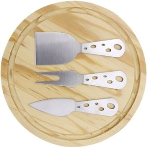 Jaswehome 4Pcs Kaasplank Set Kaas Messen En Boards Cutter Knife Slicer Kit Houten Kaas Gereedschap Set Keuken Gadget