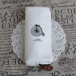 Reative Canvas Tas Retro Parijs Potlood Pen Case Cosmetische Make-Up Coin Pouch Zipper Bag Purse