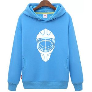 Han Eend Goedkope Jeugd blauw Hockey Hoodie met Hockey Masker Patroon