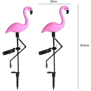 Tuindecoratie Decoratieve Vogellichten Flamingo Neon Stapel Verlichting op Zonne-energie Buiten Hekverlichting Zonneverlichting Buitendecoratie