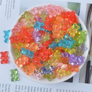 12 Stuks Mini Beer Kralen Rubber Soft Slime Charms Plasticine Slime Accessoires Kralen Voor Kristal Modder Pluizige Slime