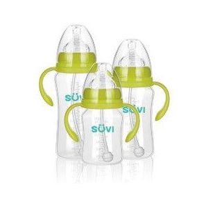 3Pcs Baby Pp Melkfles Pasgeboren Breaskfeeding Fles Met Handvat Stro Anti-Koliek Drinkwater Fles 180/240/300Ml