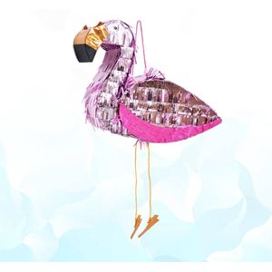 Pinata Aluminiumfolie Flamingo Vorm Speelgoed Spel Rekwisieten Suiker Beat Creatieve Veelkleurige Decoratie Voor Kinderen Verjaardagsfeestje