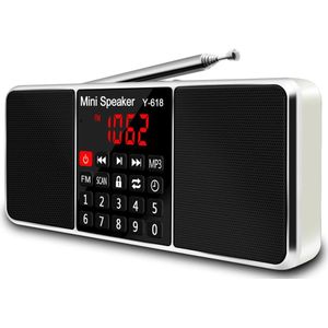 Lefon Draagbare Mini Fm Radio Ontvanger Speaker MP3 Speler Ondersteuning Tf Card Usb Drive Led Scherm De Tijd Shutdown Dab radio