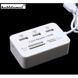 Kebidumei Multi Kaartlezer Hub 3 Port USB HUB Splitter Combo Ondersteuning Micro TF SD M2 MS SDHC Mmc-kaart Lezen Schrijven Voor PC Computer