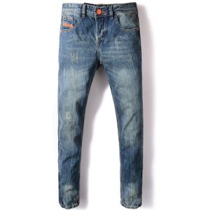 Klassieke Mannen Jeans Straight Fit 100% Katoen Denim Knoppen Broek Casual Broek Gescheurde Jeans Voor Mannen Grote Maat 29-40