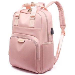 WENYUJH Waterdichte Laptop Rugzak Vrouwelijke Mode Meisje Rugzak 13.3-15.6 inch Bagpack Vrouwen Oxford doek Zwart Roze Rugzak