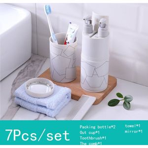 5pce/Set Reiskop Voor Tandenborstel Tand Badkamer Cups Reizen Set Draagbare Tandpasta Handdoek Opslag Paar Cup Wassen Accessorie