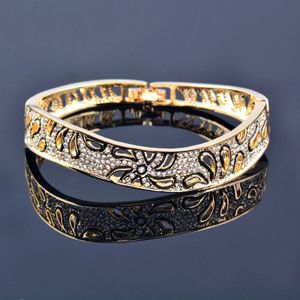 Sinleery Luxe Hollow Flower Armbanden Voor Vrouwen Rose Goud Zilver Kleur Crystal Armbanden Beste Vrienden SL092 Ssi