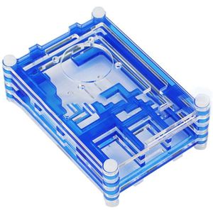 9 Lagen Acryl Shell Beschermhoes Met Ventilator Voor Raspberry Pi 3B +/3B/2B-Blauw