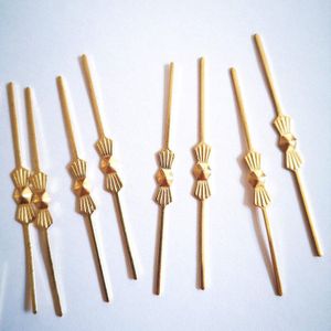 Top 200Pcs L60mm Gouden Vlinder Vorm Copper Tie Bowite Kristallen Kroonluchter Achthoek Kralen &amp; Onderdelen Metalen Connector Haken