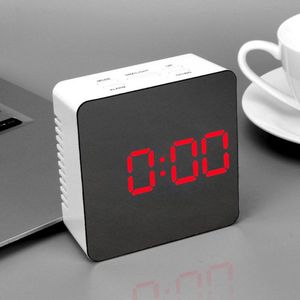Multifunctionele Creatieve Kamer Digitale Led Spiegel Klok Alarm Night Lights Thermometer