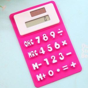 Korea Briefpapier Slim Credit Card Solar Power Pocket Mini Calculator Kleine Rekenmachine Zachte Deli Rekenmachine