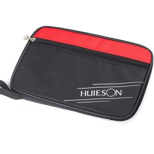 Huieson Exclusieve Rechthoek Tafeltennis Racket Case Tas Pingpongpeddel Bat Container Bag Rood/Blauw/Zwart