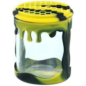 100Ml Glazen Fles Container Met Siliconen Deksel Food-Grade Siliconen Glas Container Jar Glazen Pot Glow in Dark