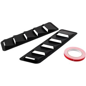 1 Paar Auto Hood Vents Louvre Auto Accessoires Matte Black Cooling Panel Trim Set Universele Abs Motorkap Luchtinlaat