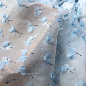 Fairy 3D fire flamingo chiffon kleding stof breedte 1.3 meters jurk half rok sjaal woonaccessoires kant stof