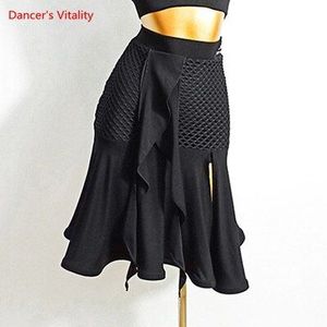 Latin Dance Vrouwelijke Volwassen High-End Mouwloos Shirt Prestaties Kleding Elegante Top Of Rok Beroep Competitio Kleding