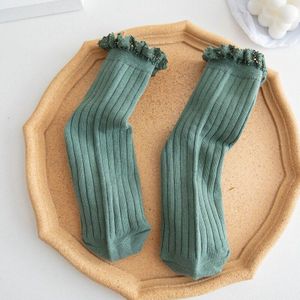 Japanse Stijl Hoge Scholieren Losse Lange Sokken Effen Lacework Stroken Ruffle Sokken Zoete Meisjes Kawaii Leuke Vrouw Sokken Sox