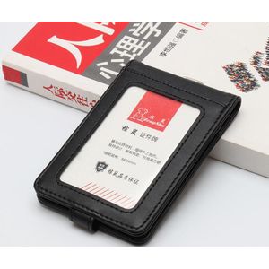 Pu Lederen Dubbele Kaart Mouw Id Badge Case Clear Bank Credit Card Badge Clip Badge Houder Accessoires Id-kaart houder