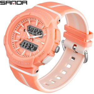 Sanda Vrouwen Sport Horloges Mode Waterdichte Led Multifunctionele Digitale Horloges Quartz Horloge Montre Femme Relogio Feminino