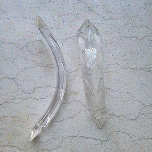 10 stuks/partij 132mm curve leaf crystal met gebogen platte achterkant kroonluchter kristal onderdelen voor bruiloft & fengshui producten