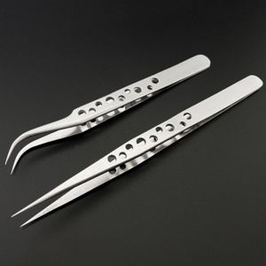 Titanium Legering/Roestvrij Pincet Professionele Onderhoud Tool 0.15Mm Rand Precisie Vingerafdruk Pincet Rechte/Gebogen Tip