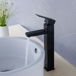 Rvs Wastafel Kraan Badkamer Accessoires Vierkante Zwarte Water Tap Badkamer Wastafel Fonteinkraan Badkamer Kranen Cn (Oorsprong)