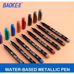 8 Kleur Metallic Marker Water Verf Marker Borstel Pen Permanente Tekening Diy Fotoalbum Glas Papier Kleur Marker Tekening Levert