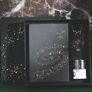 Hardcover Geschenkdoos Mooie Constellation Literaire Fijne Notepad Ketting Paar Set Sterrenhemel Dagboek