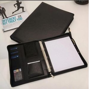 A4 Document Map Pu Lederen Rits Ringband Conferentie Tas Zakelijke Aktetas Office School Supply Met Rekenmachine Notebook