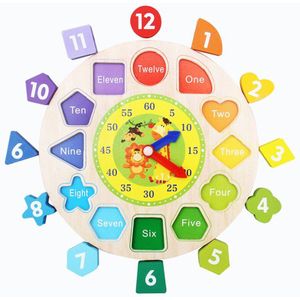 Baby 12 Aantal Houten Speelgoed Puzzel Digitale Geometrie Klok Houten Blokken Speelgoed Educatief Speelgoed Brinquedos Menino Houten Speelgoed