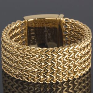 Luxe Golden 30 Mm Brede Armband Mannen Vriendschap Heren Armbanden Armbanden Metalen Hiphop Rvs Sieraden Op Hand Dikke Ketting