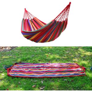 Rode Strepen Hangmat Katoenen Touw Outdoor Swing Stof Camping Opknoping Canvas Bed