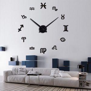 3d Grote Decoratieve Digitale Wandklok Modern Home Decor Spiegel Klokken Muur Horloge Stickers