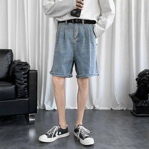 Mannen Casual Shorts Blue Denim Broek Losse Zomer Dunne Ademend Alle-Match Streetwear Voor Mannelijke Koreaanse Stijl Ulzzang Chic retro