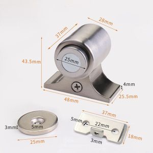 Magnetische deurstopper van roestvrij staal, zelfklevend of schroefbaar, sterke magneet, houdt deuren open, roestvrij en duurzaam, voor thuis en op kantoor, 4 stuks