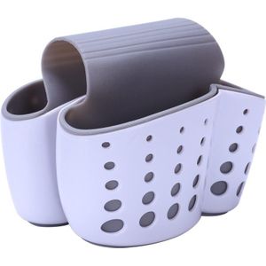 Sponge Holder Sink Caddy Zeep Houder Voor Keuken Organisatie Plastic Opbergmanden (Wit)