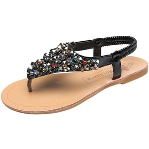 JAYCOSIN Zomer Schoenen Sandalen vrouwen Elastische Band Strass Pailletten Slippers Waterdichte Platform Sandalen Schoenen jun12 #4