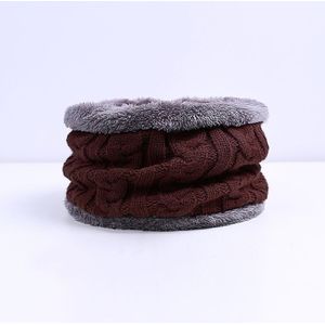 Mltbb Unisex Warm Heren Winter Sjaal Gebreide Ring Sjaal Sjaals Effen Kleur Hals Snood Plus Fluwelen Halsdoek Mannelijke