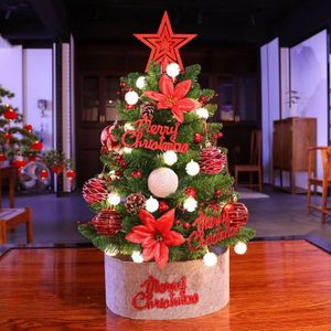 60Cm Mini Kerstboom Met Verlichting Bel Kegels Nieuwjaar Decor Kerst Home Decoratie Festival Party Desktop Decoratie