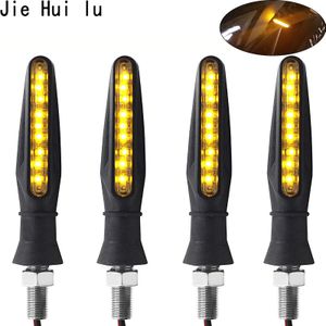 4Pcs 12 Led Motorfiets Richtingaanwijzer Buigbare Motorbike Indicator Blinker Moto Staart Signalen Lamp Motorfiets Accessoires