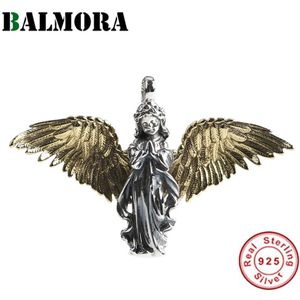 Balmora 100% 925 Silver Angel Wing Hanger Voor Vrouwen Mannen Vintage Gratis Meisje Hanger Sieraden Decoratie Zonder Ketting Sieraden