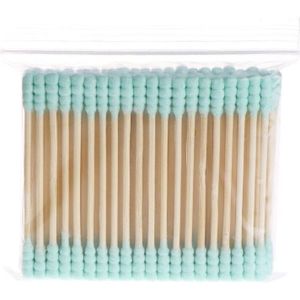 100Pcs Cosmetische Make Wattenstaafje Stok Dubbele Hoofd Oordopjes Cleaning Tools Nieuw