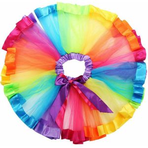 Kinderen Baby Kids Handgemaakte Meisje Regenboog Kleurrijke Tutu Rok Tulle Peuter Infant Mini Rokken Zomer Katoen Meisjes Kleding