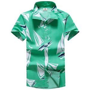 Zomer Mannen Losse Gedrukte T-shirt Snel Droog Strand Kleding Polo Collor Casual Korte Mouw T-shirts Tops Voor mannen