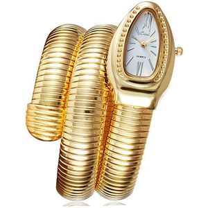 CUSSI Luxe Snake Horloge Goud Vrouwen Horloges Zilveren Quartz Horloges Dames Armband Horloge Reloj Mujer Klok