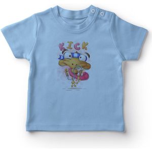 Angemiel Baby Kick Kloppend Kikker Baby Boy T-shirt Blauw